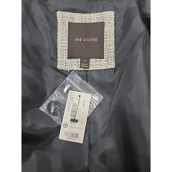 The Limited Houndstooth Blazer Gray 3/4 Sleeve NWT Women's Small - Picture 8 of 10